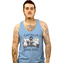 Load image into Gallery viewer, Shirts Tank Top, Unisex / Small / Powder Blue Catzilla VS King Dog