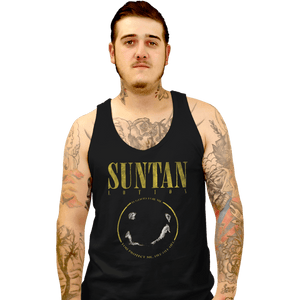 Shirts Tank Top, Unisex / Small / Black Suntan Lotion