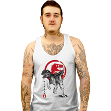Load image into Gallery viewer, Secret_Shirts Tank Top, Unisex / Small / White Velociraptor Sumi-E