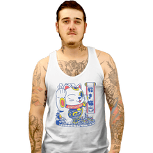 Load image into Gallery viewer, Shirts Tank Top, Unisex / Small / White Lucky Cat Coffee Shop