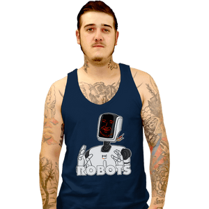 Daily_Deal_Shirts Tank Top, Unisex / Small / Navy Robots