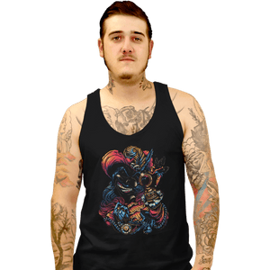 Daily_Deal_Shirts Tank Top, Unisex / Small / Black Colorful Captain