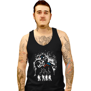 Daily_Deal_Shirts Tank Top, Unisex / Small / Black Marshmallow Ghost
