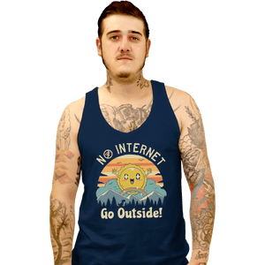 Shirts Tank Top, Unisex / Small / Navy No Internet! Go Outside!