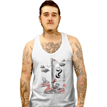Load image into Gallery viewer, Shirts Tank Top, Unisex / Small / White Sailing With The Wind Sumi-e