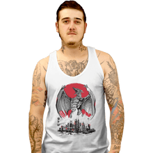 Load image into Gallery viewer, Shirts Tank Top, Unisex / Small / White Fire Pteranodon Attack Sumi-e