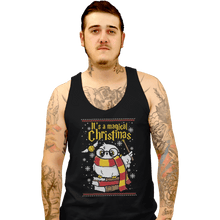 Load image into Gallery viewer, Shirts Tank Top, Unisex / Small / Black Owl Magic Christmas