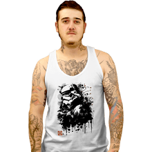 Load image into Gallery viewer, Daily_Deal_Shirts Tank Top, Unisex / Small / White Trooper In The Forest Sumi-e