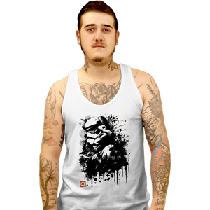 Daily_Deal_Shirts Tank Top, Unisex / Small / White Trooper In The Forest Sumi-e