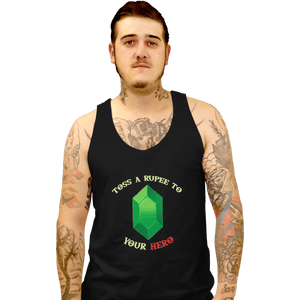 Shirts Tank Top, Unisex / Small / Black Toss A Rupee To Your Hero