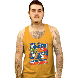 Daily_Deal_Shirts Tank Top, Unisex / Small / Gold Plumbing Time