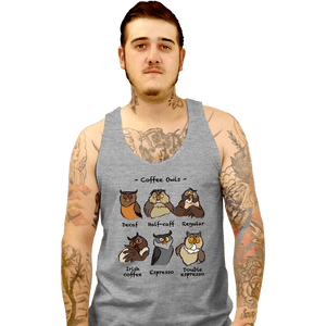 Daily_Deal_Shirts Tank Top, Unisex / Small / Sports Grey Coffee Owls