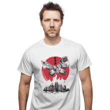 Load image into Gallery viewer, Shirts T-Shirts, Unisex / Small / White Giant Moth Attack Sumi-e