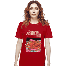 Load image into Gallery viewer, Shirts T-Shirts, Unisex / Small / Red Donuts And Dragons