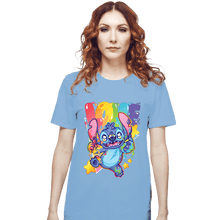 Load image into Gallery viewer, Shirts T-Shirts, Unisex / Small / Powder Blue Alien Says Love