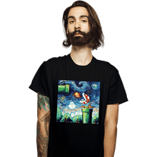 Load image into Gallery viewer, Shirts T-Shirts, Unisex / Small / Black Van Gogh Never Leveled Up