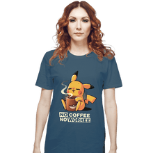 Load image into Gallery viewer, Secret_Shirts T-Shirts, Unisex / Small / Indigo Blue No Coffee Pikachu