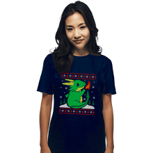 Load image into Gallery viewer, Shirts T-Shirts, Unisex / Small / Navy Ugly Dragon Christmas