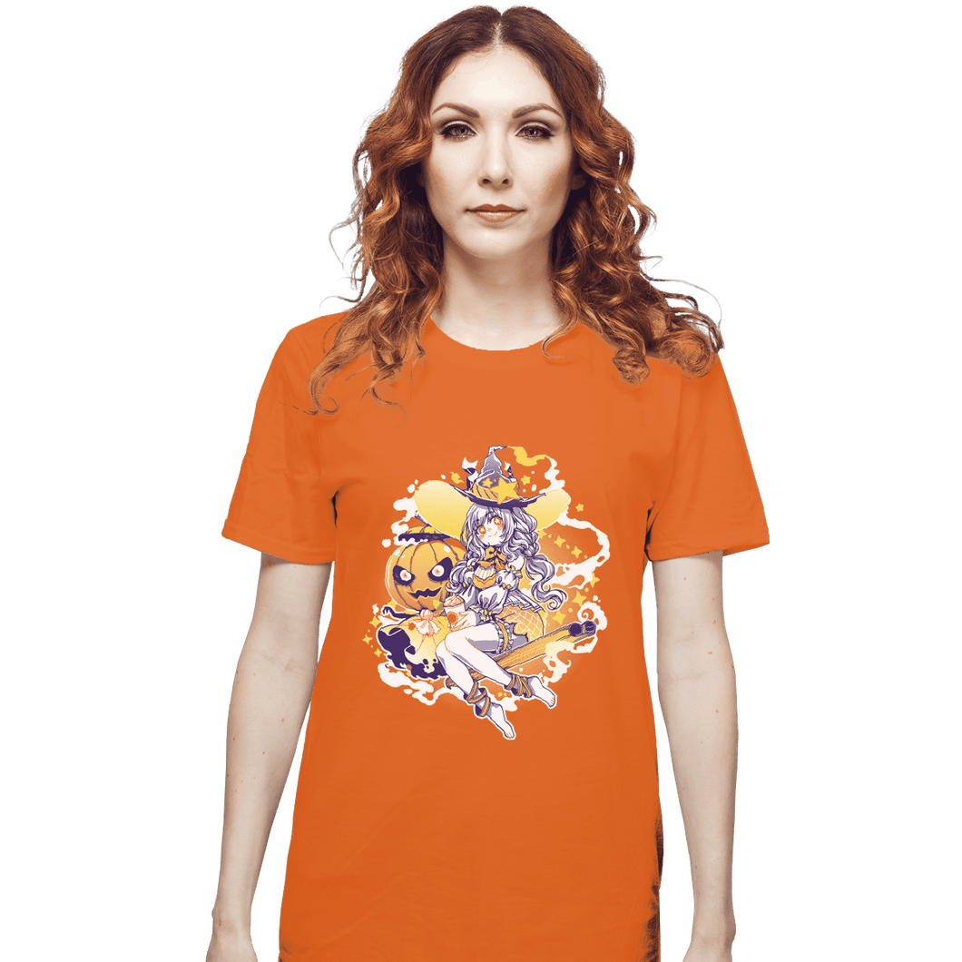 Shirts T-Shirts, Unisex / Small / Orange Pumpkin Spice Witch