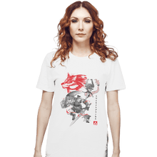 Load image into Gallery viewer, Shirts T-Shirts, Unisex / Small / White Twilight Wolf Sumi-e