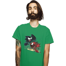 Load image into Gallery viewer, Shirts T-Shirts, Unisex / Small / Irish Green Echidna Vs Hedgehog