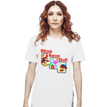 Load image into Gallery viewer, Shirts T-Shirts, Unisex / Small / White Stop Swop 'N' Roll