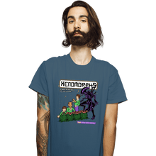 Load image into Gallery viewer, Shirts T-Shirts, Unisex / Small / Indigo Blue Xenomorphs Book