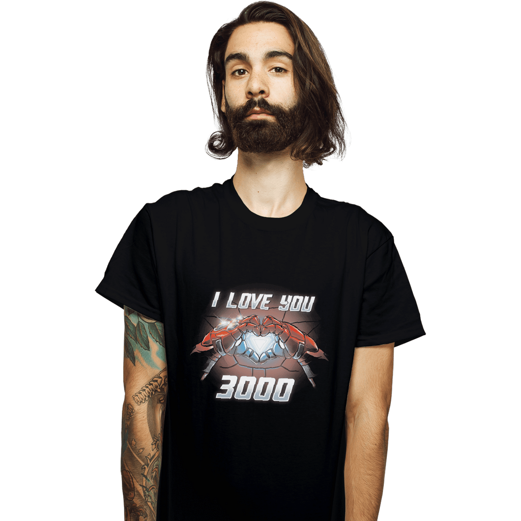 Shirts T-Shirts, Unisex / Small / Black I Love You 3000