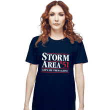 Load image into Gallery viewer, Shirts T-Shirts, Unisex / Small / Navy Storm Area 51