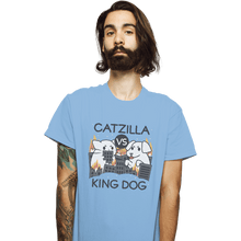 Load image into Gallery viewer, Shirts T-Shirts, Unisex / Small / Powder Blue Catzilla VS King Dog