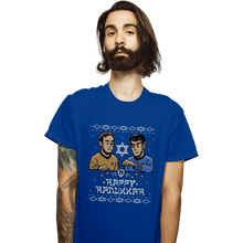 Load image into Gallery viewer, Daily_Deal_Shirts T-Shirts, Unisex / Small / Royal Blue Celebrate Hanukkah