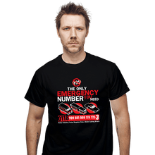 Load image into Gallery viewer, Secret_Shirts T-Shirts, Unisex / Small / Black Emergency Number