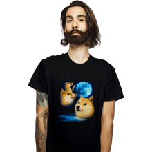 Load image into Gallery viewer, Shirts T-Shirts, Unisex / Small / Black Three Doge Moon