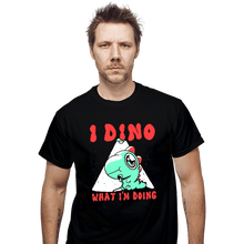 Load image into Gallery viewer, Shirts T-Shirts, Unisex / Small / Black Confused Dino