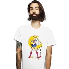 Load image into Gallery viewer, Daily_Deal_Shirts T-Shirts, Unisex / Small / White Moon Sumi-e
