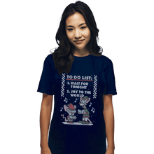 Load image into Gallery viewer, Shirts T-Shirts, Unisex / Small / Navy Christmas List