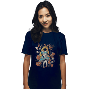 Shirts T-Shirts, Unisex / Small / Navy Wonderland Girl