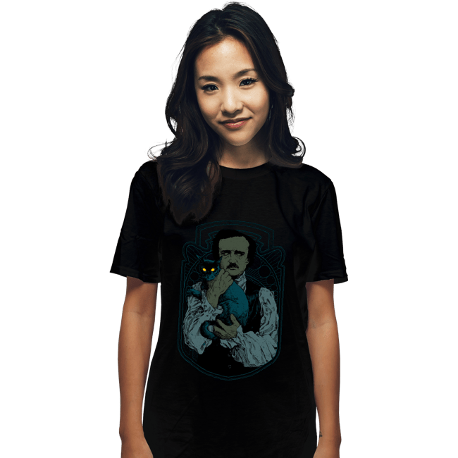 Shirts T-Shirts, Unisex / Small / Black Poe And The Black Cat