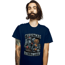 Load image into Gallery viewer, Secret_Shirts T-Shirts, Unisex / Small / Navy Christmas VS Halloween