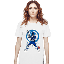 Load image into Gallery viewer, Shirts T-Shirts, Unisex / Small / White Blue Ranger Sumi-e