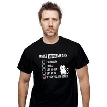 Load image into Gallery viewer, Secret_Shirts T-Shirts, Unisex / Small / Black Meows Decoded