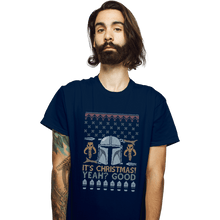 Load image into Gallery viewer, Shirts T-Shirts, Unisex / Small / Navy Mandalorian Christmas