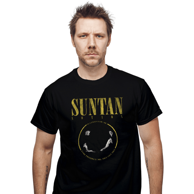 Shirts T-Shirts, Unisex / Small / Black Suntan Lotion
