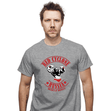 Load image into Gallery viewer, Shirts T-Shirts, Unisex / Small / Sports Grey Red Cyclone Muscle Beach