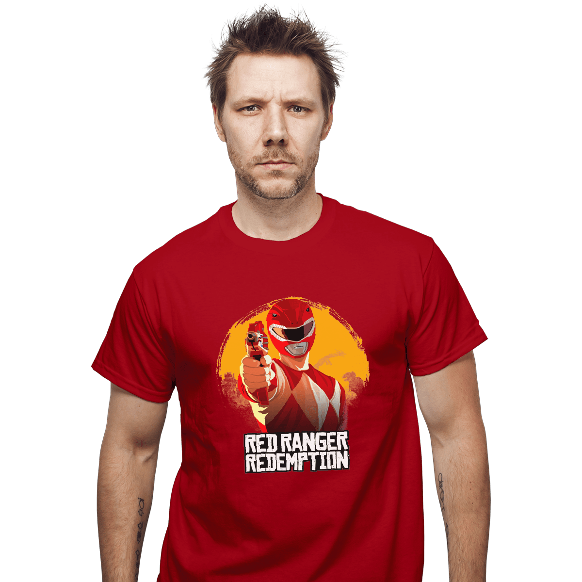 Red Ranger Redemption Nerdy T-Shirt by Batang_90s_Art ShirtPunch