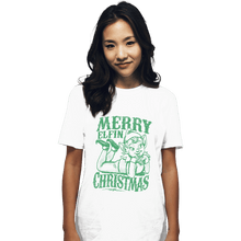 Load image into Gallery viewer, Shirts T-Shirts, Unisex / Small / White Merry Elfin Christmas