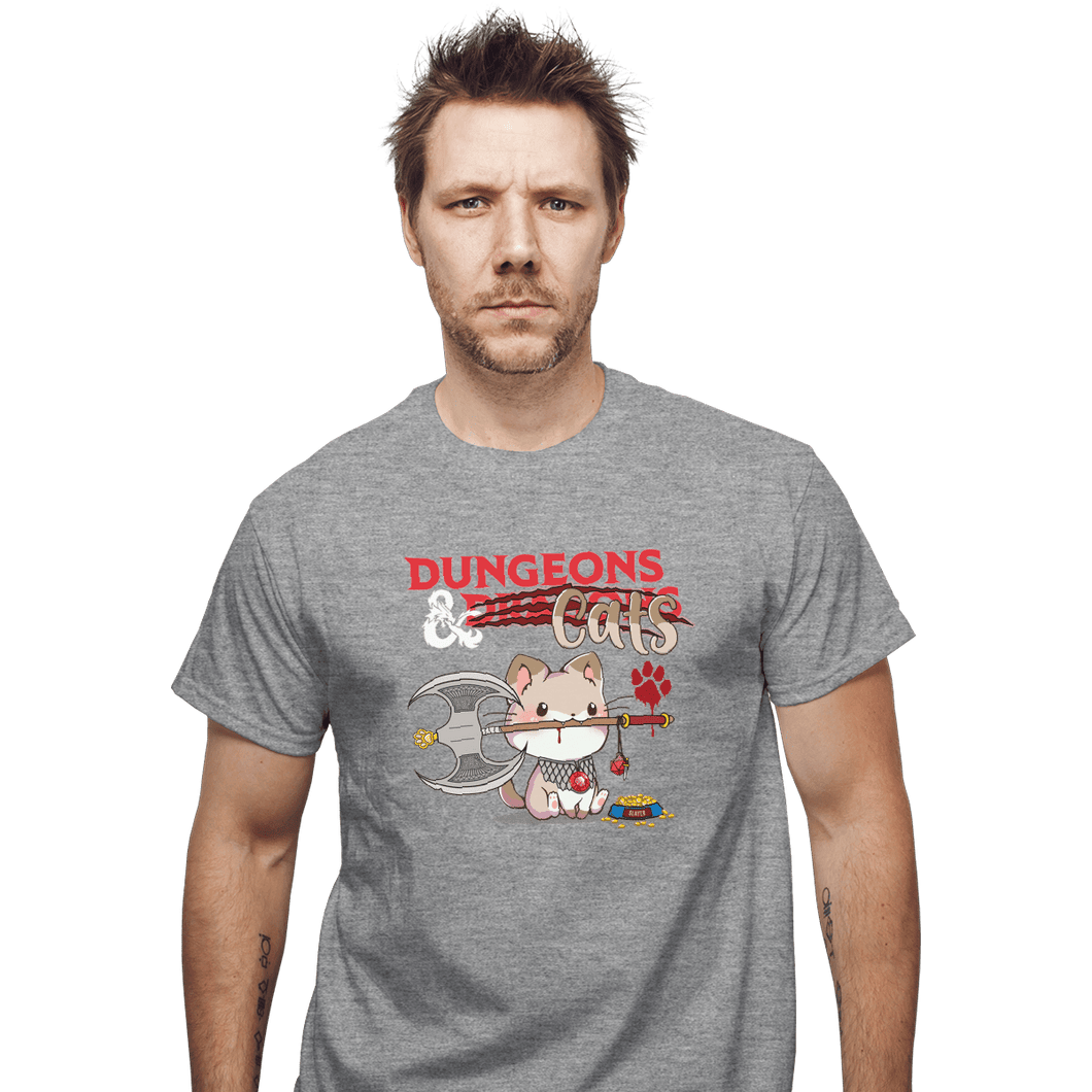 Shirts T-Shirts, Unisex / Small / Sports Grey Dungeons And Cats