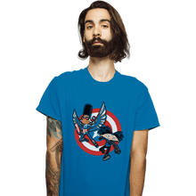 Load image into Gallery viewer, Daily_Deal_Shirts T-Shirts, Unisex / Small / Sapphire Captain Tallhair And Football Soldier
