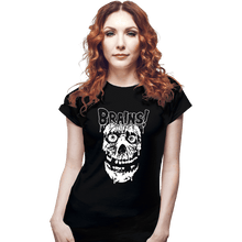 Load image into Gallery viewer, Daily_Deal_Shirts Fitted Shirts, Woman / Small / Black More Brains!