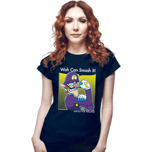 Load image into Gallery viewer, Shirts Fitted Shirts, Woman / Small / Navy Wah Can Smash It!